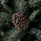 2 Pack 4ft. Pre-Lit Flocked Pinecone & Berry Fir Artificial Christmas Tree in Planter, Warm White Lights